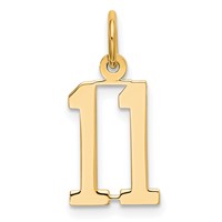 14K Yellow Gold Small Elongated Number 11 Charm view 1