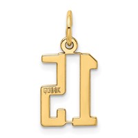 14K Small Elongated Number 15 Charm view 3