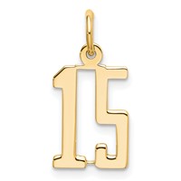 14K Small Elongated Number 15 Charm view 1