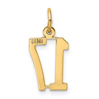 14K Small Elongated Number 17 Charm view 3