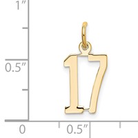 14K Small Elongated Number 17 Charm view 4