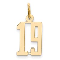 14K Yellow Gold Small Elongated Number 19 Charm view 1