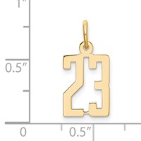 14K Small Elongated Number 23 Charm view 2