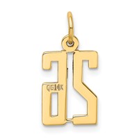 14K Yellow Gold Small Elongated Number 26 Charm view 3