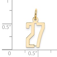 14K Yellow Gold Small Elongated Number 27 Charm view 2
