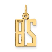 14K Small Elongated Number 28 Charm view 3