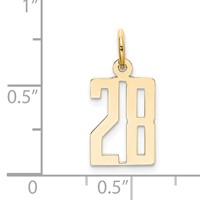 14K Small Elongated Number 28 Charm view 4