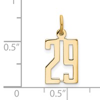 14K Yellow Gold Small Elongated Number 29 Charm view 4
