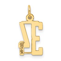14K Yellow Gold Small Elongated Number 34 Charm view 3