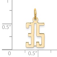 14K Yellow Gold Small Elongated Number 35 Charm view 4