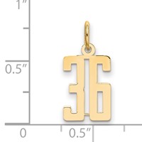 14K Yellow Gold Small Elongated Number 36 Charm view 3