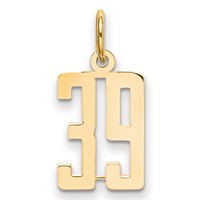 14K Yellow Gold Small Elongated Number 39 Charm view 1