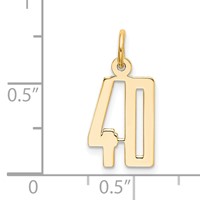 14K Yellow Gold Small Elongated Number 40 Charm view 2