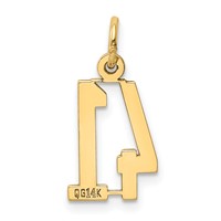 14K Yellow Gold Small Elongated Number 41 Charm view 3