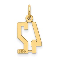 14K Small Elongated Number 42 Charm view 3