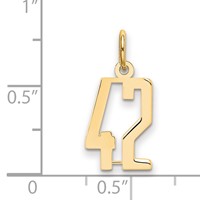 14K Small Elongated Number 42 Charm view 4