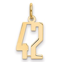 14K Small Elongated Number 42 Charm view 1