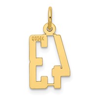 14K Yellow Gold Small Elongated Number 43 Charm view 3