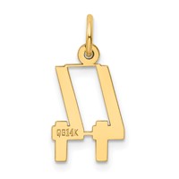 14K Small Elongated Number 44 Charm view 3