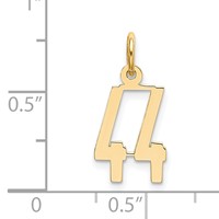 14K Small Elongated Number 44 Charm view 4