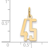 14K Yellow Gold Small Elongated Number 45 Charm view 2