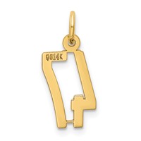 14K Yellow Gold Small Elongated Number 47 Charm view 3