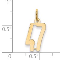 14K Yellow Gold Small Elongated Number 47 Charm view 4