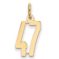 14K Yellow Gold Small Elongated Number 47 Charm view 1