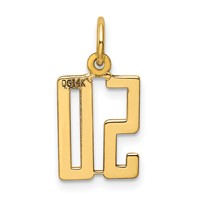 14K Yellow Gold Small Elongated Number 50 Charm view 3