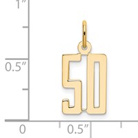 14K Yellow Gold Small Elongated Number 50 Charm view 4