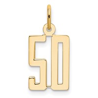14K Yellow Gold Small Elongated Number 50 Charm view 1