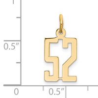 14K Yellow Gold Small Elongated Number 52 Charm view 2