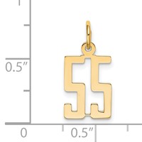 14K Yellow Gold Small Elongated Number 55 Charm view 2
