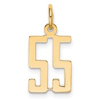 14K Yellow Gold Small Elongated Number 55 Charm view 1
