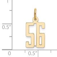 14K Yellow Gold Small Elongated Number 56 Charm view 3