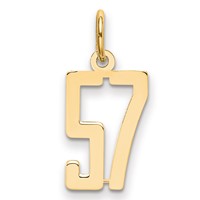 14K Yellow Gold Small Elongated Number 57 Charm view 1