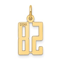 14K Yellow Gold Small Elongated Number 58 Charm view 3