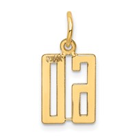 14K Yellow Gold Small Elongated Number 60 Charm view 3