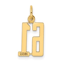 14K Yellow Gold Small Elongated Number 61 Charm view 3