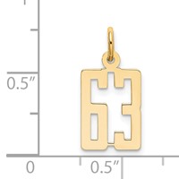 14K Yellow Gold Small Elongated Number 63 Charm view 2
