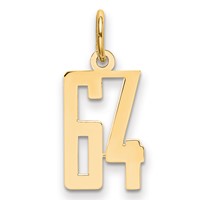 14K Yellow Gold Small Elongated Number 64 Charm view 1