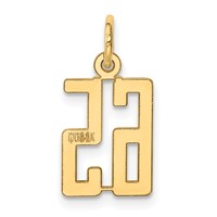 14K Yellow Gold Small Elongated Number 65 Charm view 3