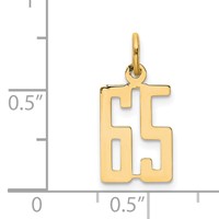 14K Yellow Gold Small Elongated Number 65 Charm view 4
