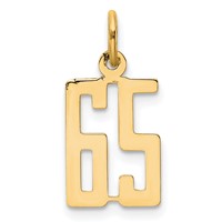 14K Yellow Gold Small Elongated Number 65 Charm view 1