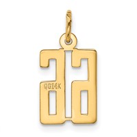 14K Yellow Gold Small Elongated Number 66 Charm view 3