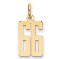 14K Yellow Gold Small Elongated Number 66 Charm view 1