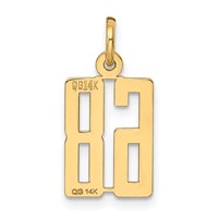 14K Small Elongated Number 68 Charm view 3