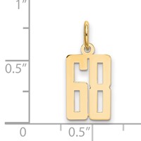 14K Small Elongated Number 68 Charm view 4