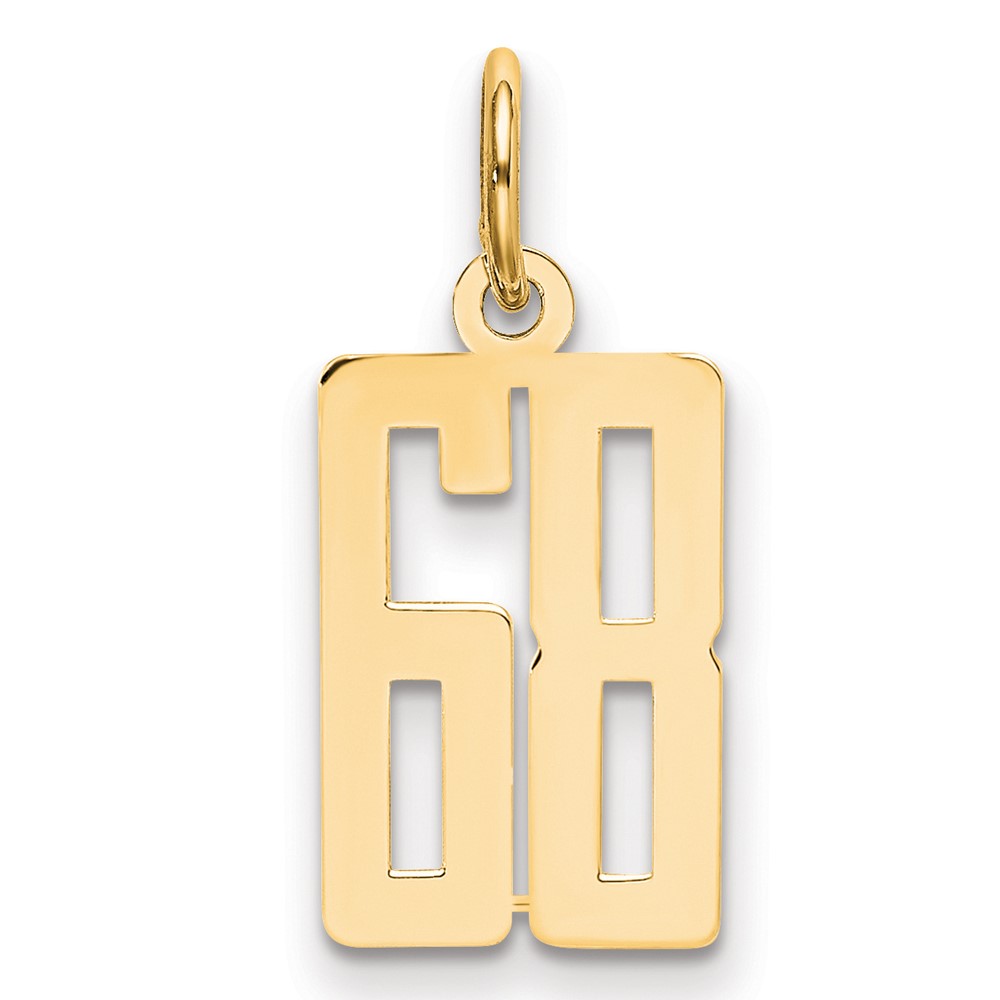 14K Small Elongated Number 68 Charm