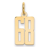 14K Small Elongated Number 68 Charm view 1